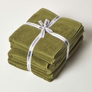 Homescapes 700 GSM Luxury 100% Cotton Moss Green Towel Bale Set