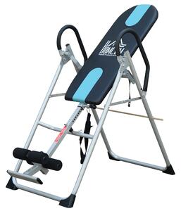 HOMCOM Foldable Gravity Inversion Table Back Therapy Home Fitness Bench Black Aosom UK