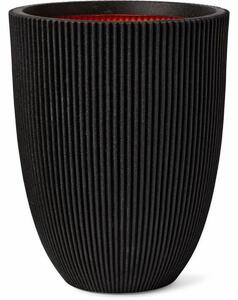 Vase Capi Europe GROOVE NL Black Plastic 34 x 34 x 46 cm 34 x 34 x 36 cm