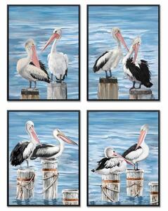 Painting DKD Home Decor Bird Mediterranean (53 x 3,5 x 73 cm) (4 Units)