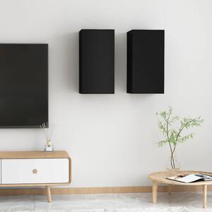 TV Cabinets 2 pcs Black 30.5x30x60 cm Engineered Wood