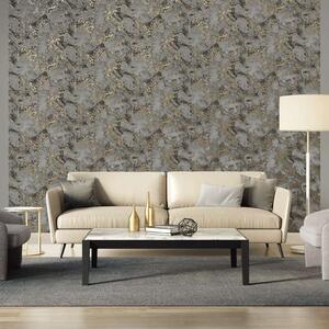 DUTCH WALLCOVERINGS Wallpaper Marble Grey and Gold