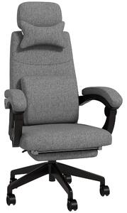 Vinsetto Reclining Office Chair, High Back, Computer Chair with Footrest, Lumbar Support, Adjustable, Swivel, Dark Grey