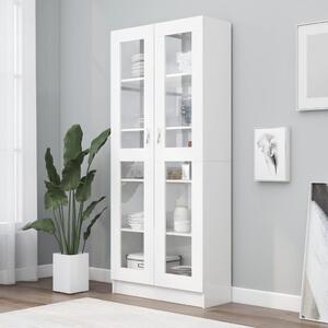 Vitrine Cabinet White 82.5x30.5x185.5 cm Engineered Wood