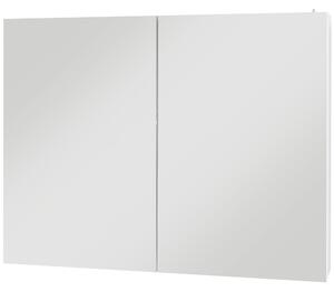 Kleankin Bathroom Mirror Cabinet with Light, Bathroom Storage Cupboard with Adjustable Shelf, USB Charge, 90x15x70cm, White
