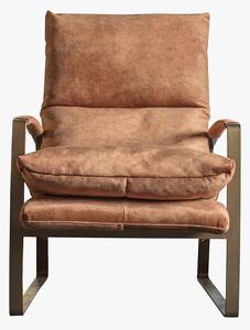 Spencer Faux Suede Lounge Chair in Tan