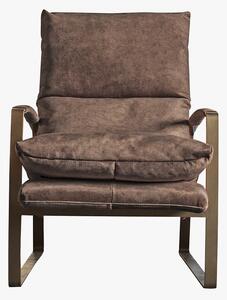 Spencer Faux Suede Lounge Chair in Taupe