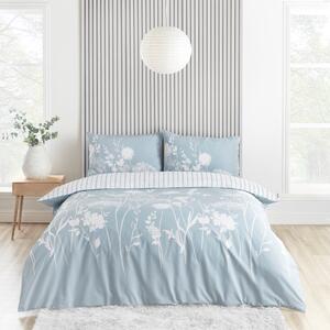 Catherine Lansfield Meadowsweet Floral Duvet Cover Bedding Set Blue