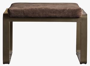 Spencer Faux Suede Footstool in Taupe