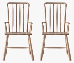 Rebecca Oak Dining Chair with Arms - Set of Two