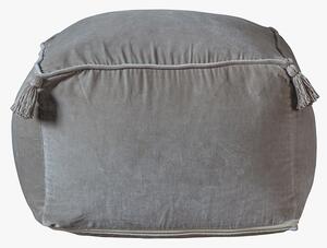 Harley Silver Velvet Pouffe