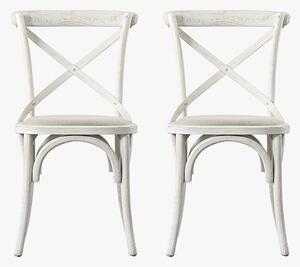Theodore Oak Dining Chairs in White, Set of two