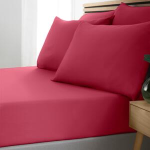 Catherine Lansfield So Soft Easy Iron Bed Linen Fitted Sheet Hot Pink