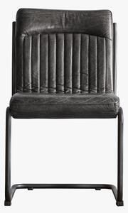 Nancy Vintage Leather Chair in Black