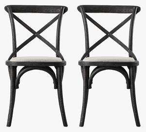 Theodore Oak Dining Chair in Coffee Bean Black, Set of two