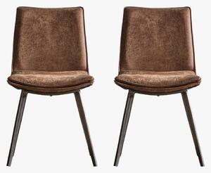 Theon Dining Chair in Brown, Set of two