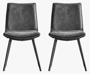 Theon Dining Chair in Anthracite, Set of two