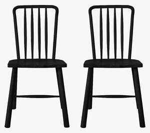 Rebecca Oak Dining Chairs in Black, set of 2