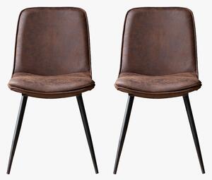 Kaled Dining Chair in Dark Brown, Set of Two