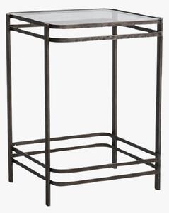 Roy Brushed Metal and Glass Side Table