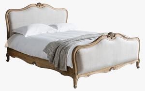 Opera King Size Bed Frame in Natural Wood and Linen