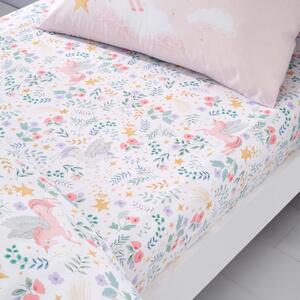 Catherine Lansfield Fairytale Unicorn Bed Linen Fitted Sheet White