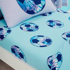 Catherine Lansfield Tie Dye Football Bed Linen Fitted Sheet Blue