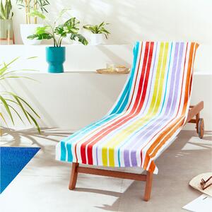 Catherine Lansfield Rainbow Stripe 78cm x 200cm Sun Lounger Towel Bright