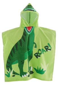 Catherine Lansfield Dinosaur 60cm x 120cm Hooded Poncho Towel Green