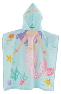 Catherine Lansfield Mermaid 60cm x 120cm Hooded Poncho Towel Aqua Blue