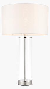 Agatha Silver Table Lamp with Silk Shade