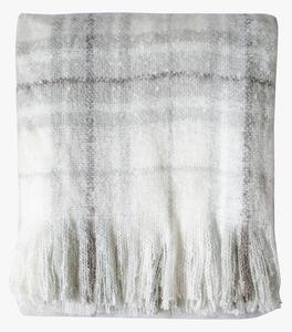 Grant Checkered Mohair Throw in Grey