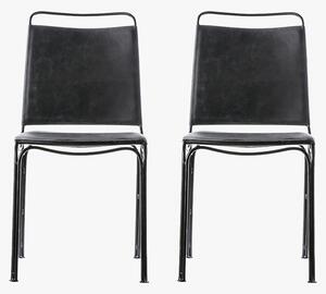 Riley Leather Dining Chair, Set of Two