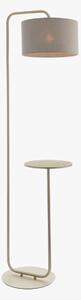 Harlee Champagne Standing Floor Lamp with Table