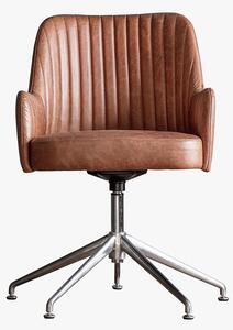 Ohara Brown Leather Swivel Chair