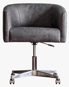 Pendeen Grey Leather Swivel Chair