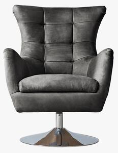 Scott Lounge Swivel Chair in Antique Black