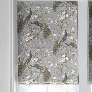Laura Ashley Belvedere Velvet Made to Measure Roman Blind Chalk Blue