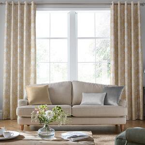 Laura Ashley Josette Woven Made To Measure Curtains Gold