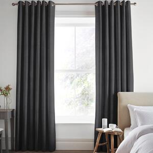 Laura Ashley Swanson Made To Measure Curtains Charcoal