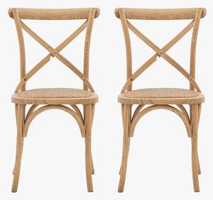 Theodore Rattan Dining Chair in Natural - Set of 2