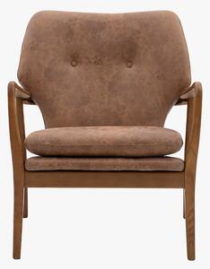 Jean Mid-Century Armchair in Brown Leather