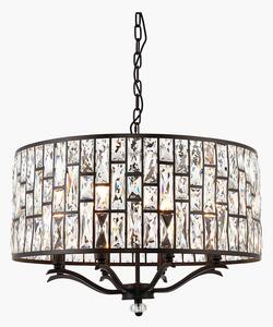 Miranda Large Clear Crystal Pendant in Dark Bronze