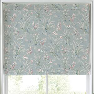Laura Ashley Mosedale Posy Made To Measure Roman Blind Dark Duck Egg Blue