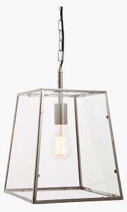 Siobhan Clear Glass Pendant in Nickel