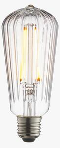 Garnet LED ribbed pear shaped bulb with clear glass