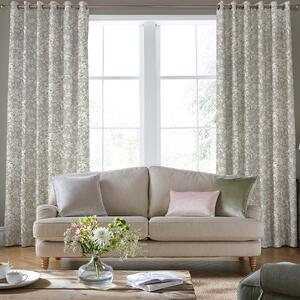 Laura Ashley Heledd Blooms Made to Measure Curtain Dove Grey