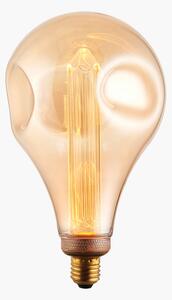 Ora Large LED dimpled globe shaped bulb with amber glass