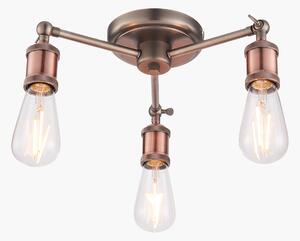 Anker Three Light Semi Flush Light in Aged Pewter