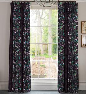Linda Barker Dottie's Love Made To Measure Cotton Curtains Clematis Charcoal
